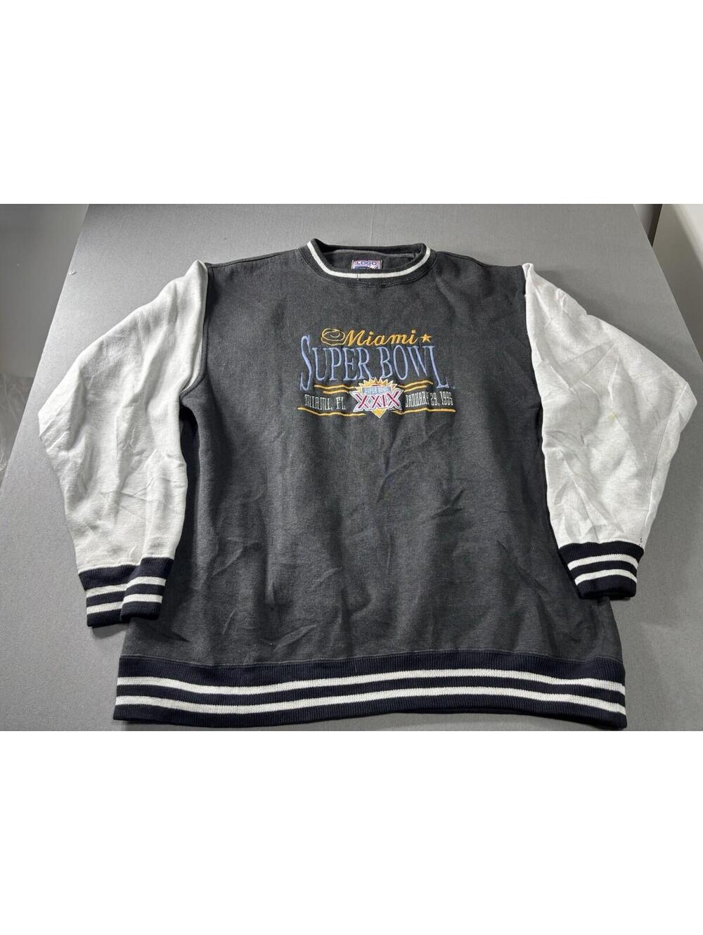 Vintage 90’s Super Bowl XXIX 1995 Miami Florida Sweatshirt Logo 7 Size XL